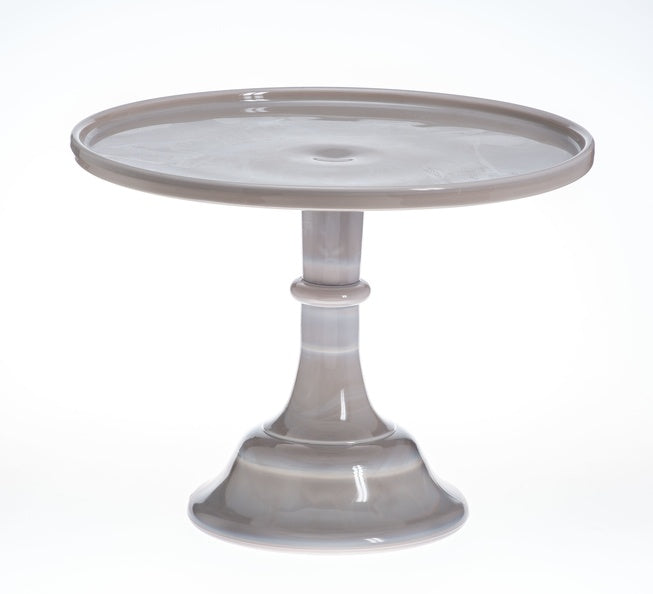 MOSSER GLASS MARBLE CAKE STAND 10 INCH