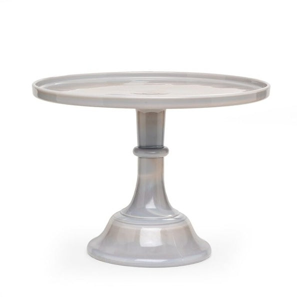 MOSSER GLASS MARBLE CAKE STAND 12 INCH
