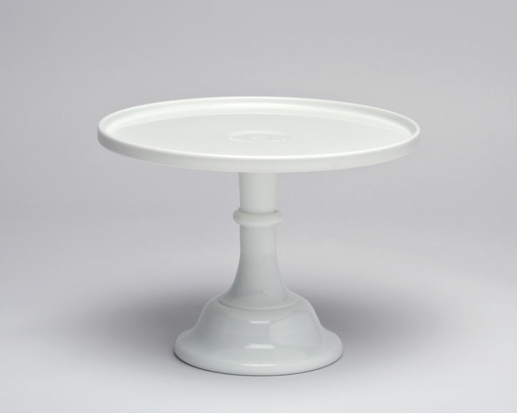 MOSSER GLASS MILK WHITE CAKE STAND 10 INCH
