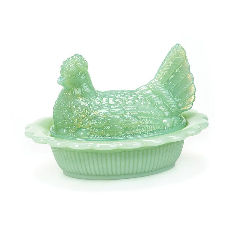 Mosser Glass Vintage Style Nesting Hen Jadeite Color 6 by 4.5